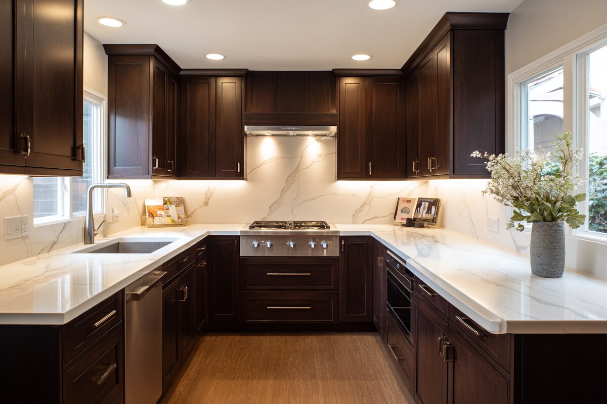 Luxury Chef Modular Kitchen featuring Tall Pantry Storage Rack & Spice Carousels #140